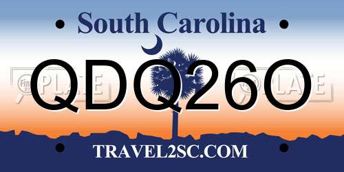 QDQ26O South Carolina License Plate