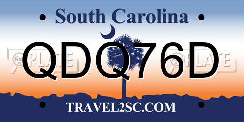 QDQ76D South Carolina License Plate