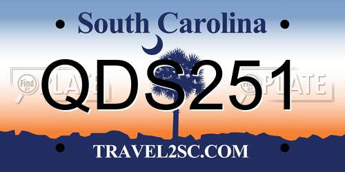 QDS251 South Carolina License Plate