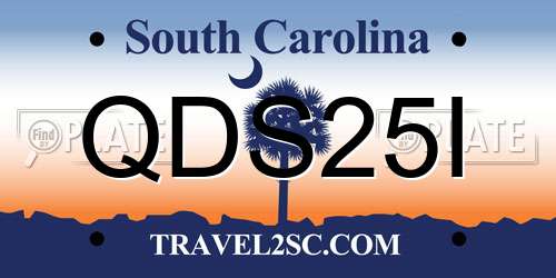 QDS25I South Carolina License Plate