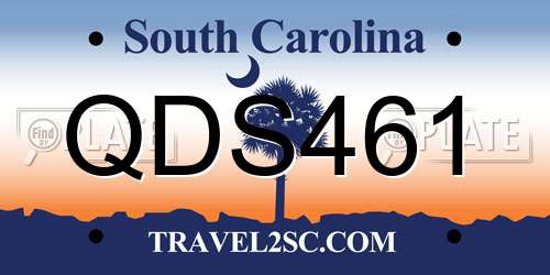 QDS461 South Carolina License Plate