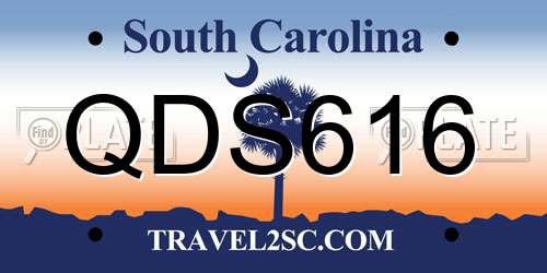 QDS616 South Carolina License Plate