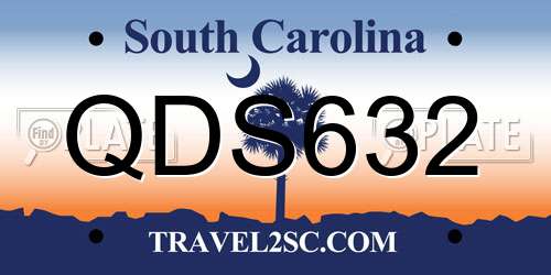 QDS632 South Carolina License Plate