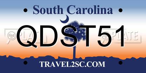 QDST51 South Carolina License Plate