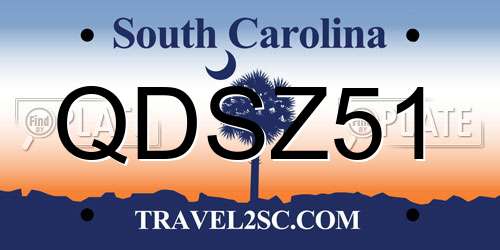 QDSZ51 South Carolina License Plate