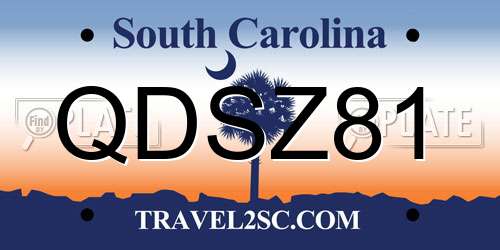 QDSZ81 South Carolina License Plate