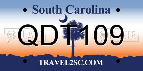 QDT109 South Carolina License Plate