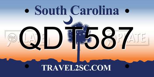 QDT587 South Carolina License Plate