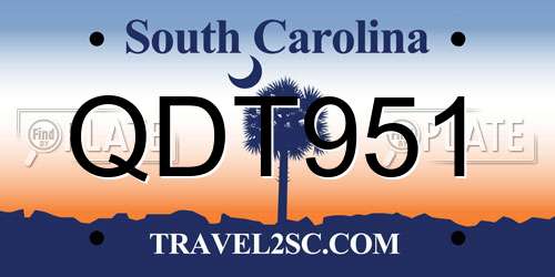 QDT951 South Carolina License Plate