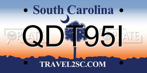 QDT95I South Carolina License Plate