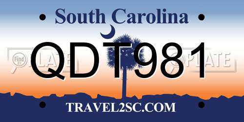 QDT981 South Carolina License Plate