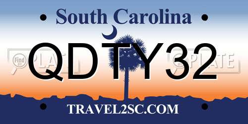 QDTY32 South Carolina License Plate