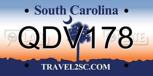 QDV178 South Carolina License Plate