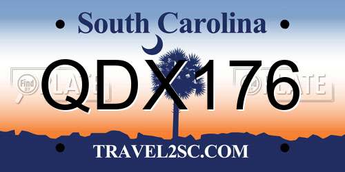 QDX176 South Carolina License Plate
