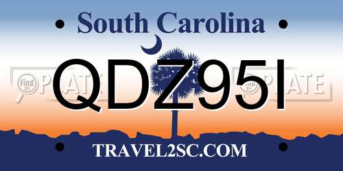 QDZ95I South Carolina License Plate