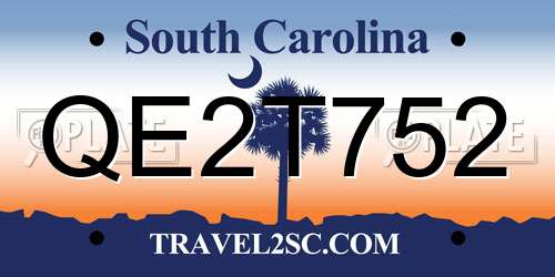 QE2T752 South Carolina License Plate