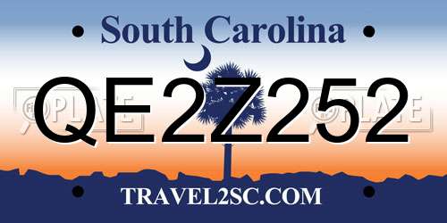 QE2Z252 South Carolina License Plate