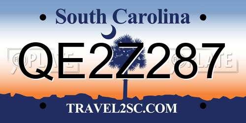 QE2Z287 South Carolina License Plate