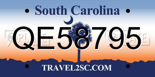 QE58795 South Carolina License Plate