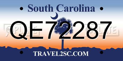 QE72287 South Carolina License Plate