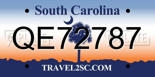 QE72787 South Carolina License Plate