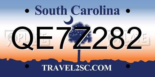 QE7Z282 South Carolina License Plate