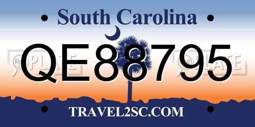 QE88795 South Carolina License Plate
