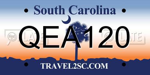 QEA120 South Carolina License Plate