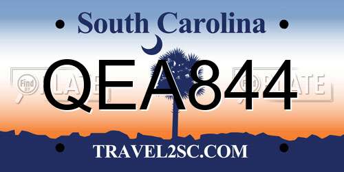 QEA844 South Carolina License Plate