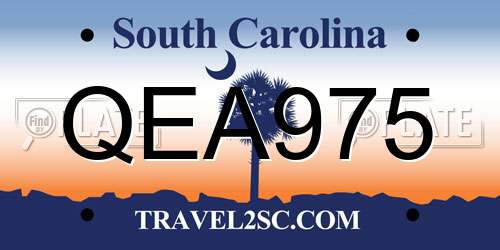QEA975 South Carolina License Plate