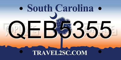 QEB5355 South Carolina License Plate
