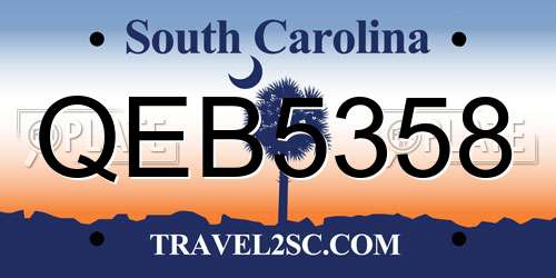 QEB5358 South Carolina License Plate
