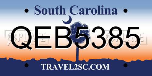 QEB5385 South Carolina License Plate