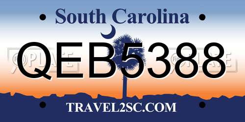 QEB5388 South Carolina License Plate