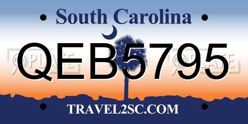 QEB5795 South Carolina License Plate