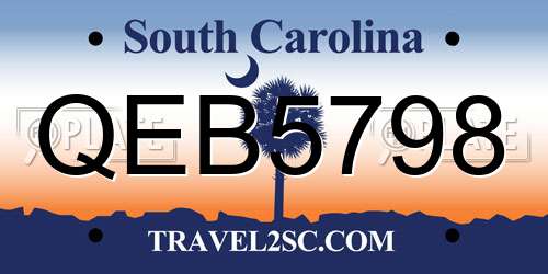 QEB5798 South Carolina License Plate
