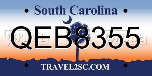 QEB8355 South Carolina License Plate