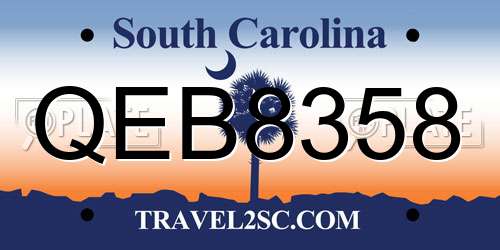 QEB8358 South Carolina License Plate