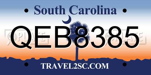 QEB8385 South Carolina License Plate