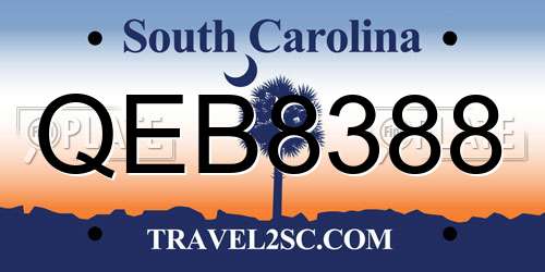 QEB8388 South Carolina License Plate