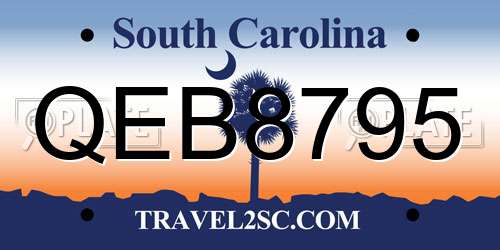 QEB8795 South Carolina License Plate