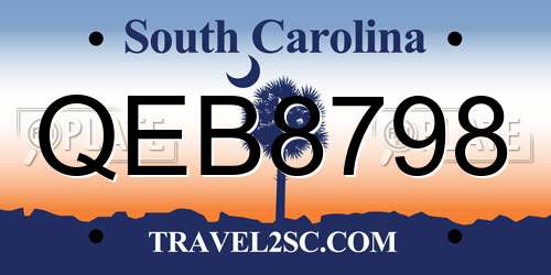 QEB8798 South Carolina License Plate