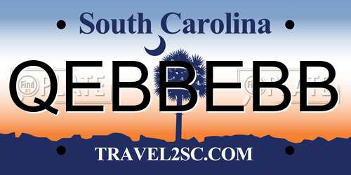 QEBBEBB South Carolina License Plate
