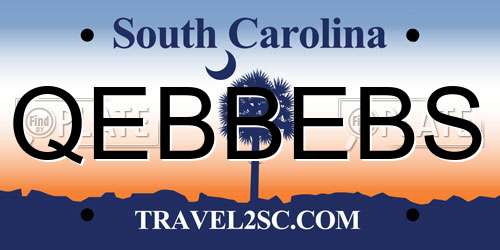 QEBBEBS South Carolina License Plate