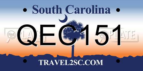 QEC151 South Carolina License Plate