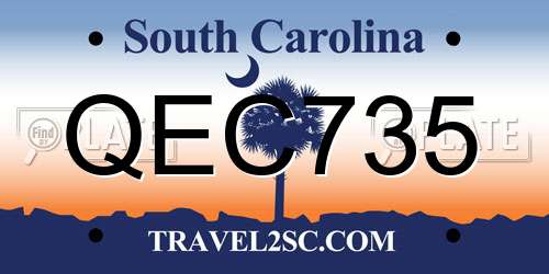 QEC735 South Carolina License Plate