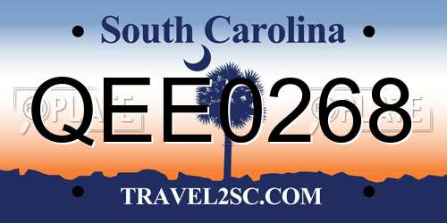 QEE0268 South Carolina License Plate