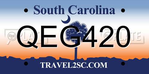QEG420 South Carolina License Plate