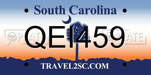 QEI459 South Carolina License Plate