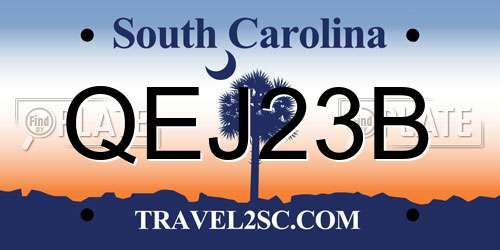 QEJ23B South Carolina License Plate